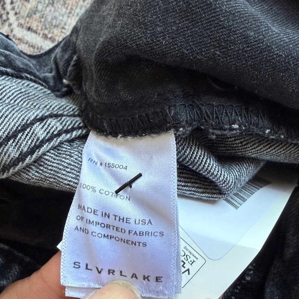 SLVRLAKE London Straight Leg Jeans After Hours Wash Black Gray Denim Size 29 - Picture 4 of 8